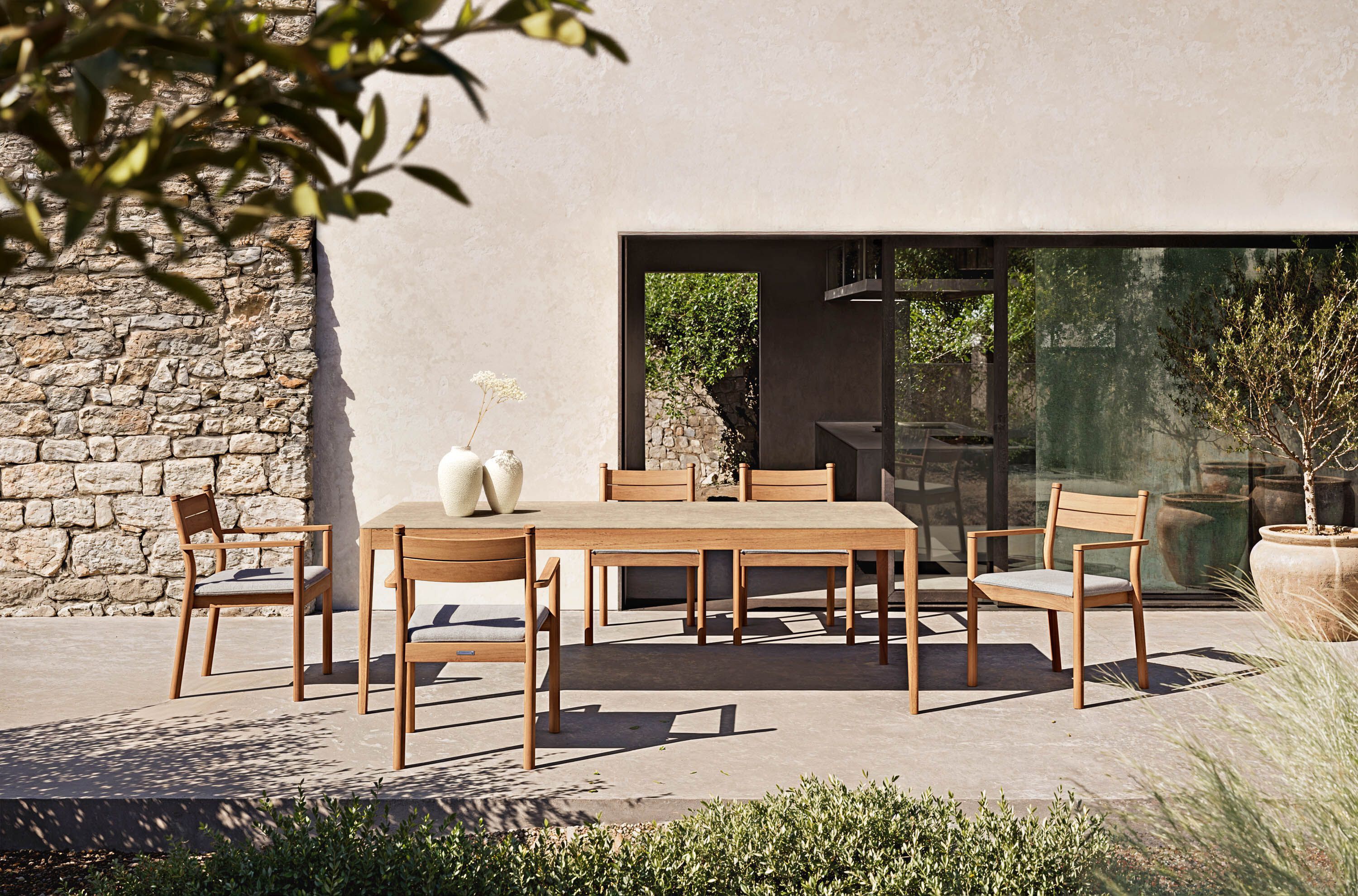 Деревянный штабелируемый садовый стул с подлокотниками Atmosphera Панама ARCH-00144422 - Вид №2