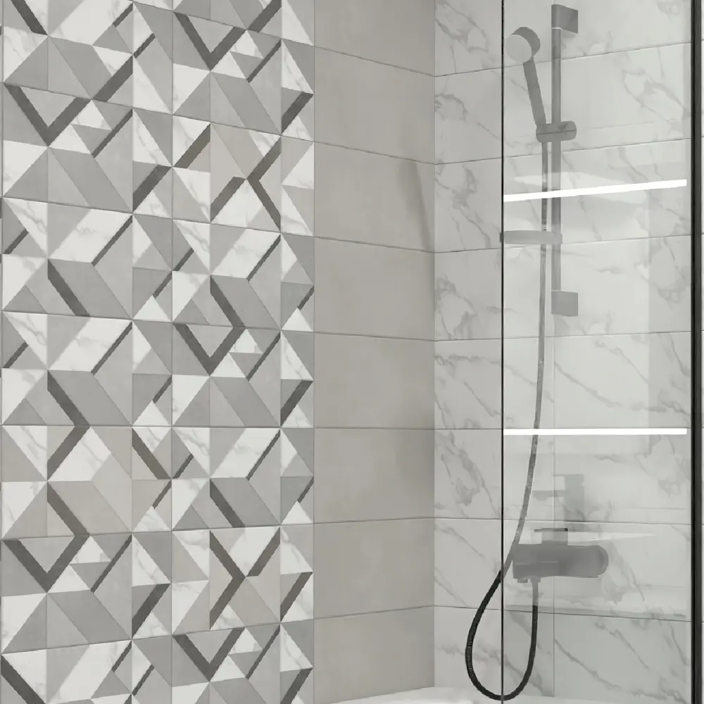 Настенная плитка KREAFORTA Mersey Tetris 20x40 см 1.62 м² матовая цвет серый STLM-2147009