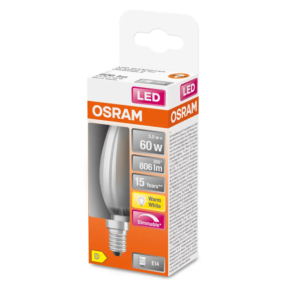 Лампа светодиодная Osram E14 230 В 7 Вт/827 свеча 82427853 STLM-2117005  - Вид №4