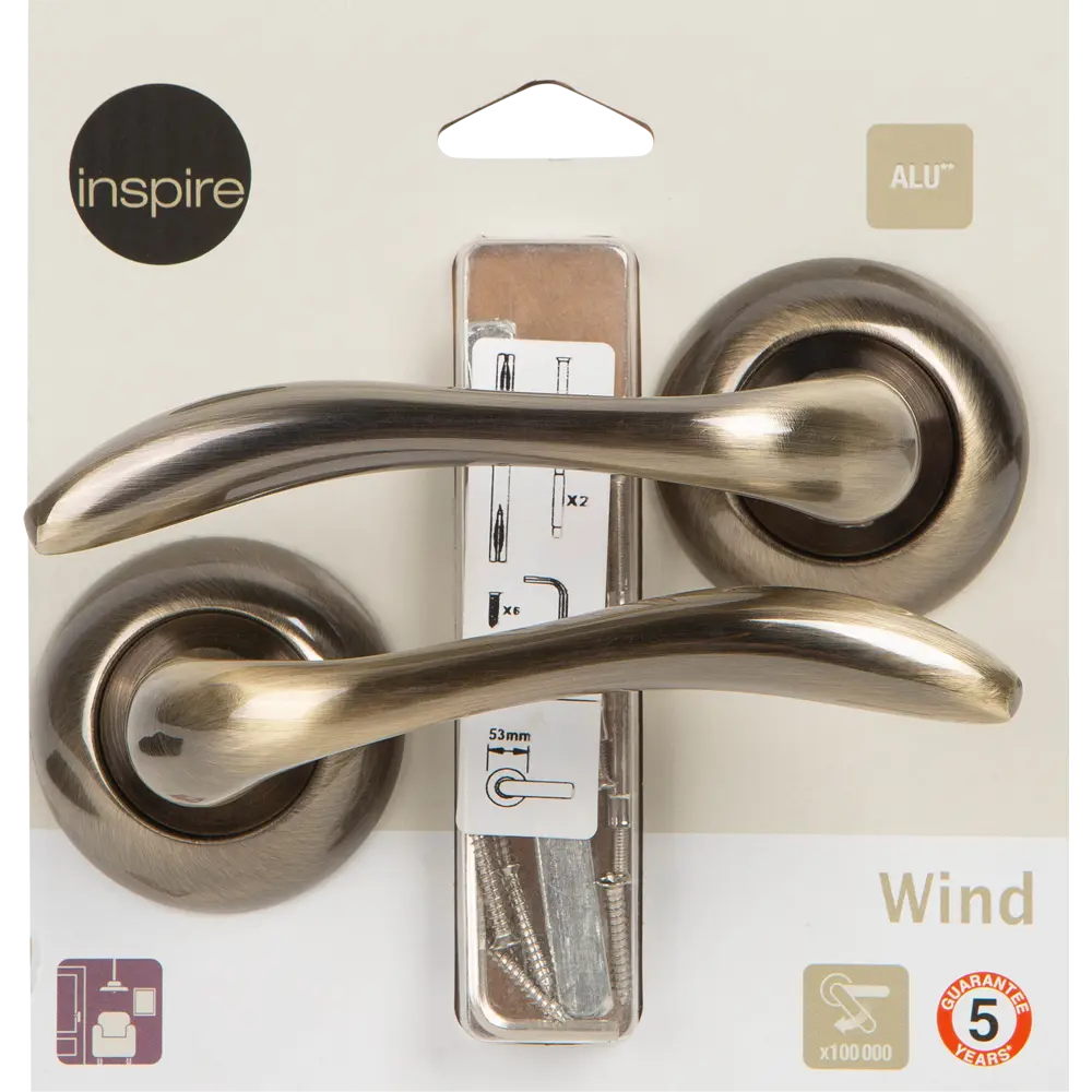 Дверная ручка Inspire «Wind», без запирания, комплект, цвет бронза STLM-2190741 - Вид №3