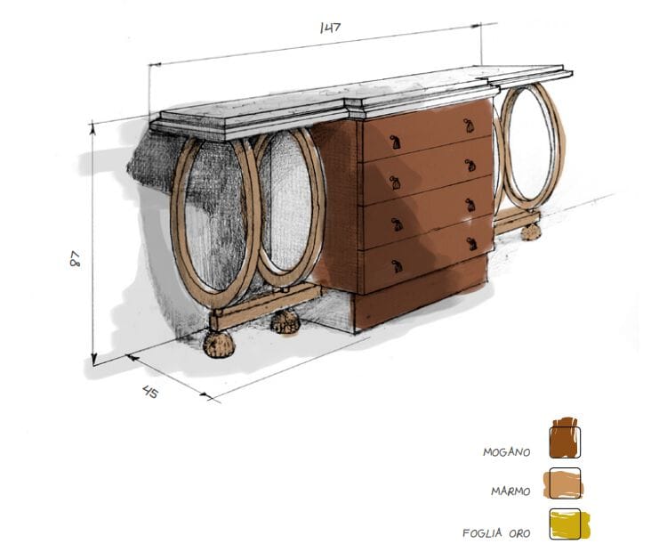 Шкаф из красного дерева с ящиками Roman & Co TEMPLETON ARCH-00145684 - Вид №2