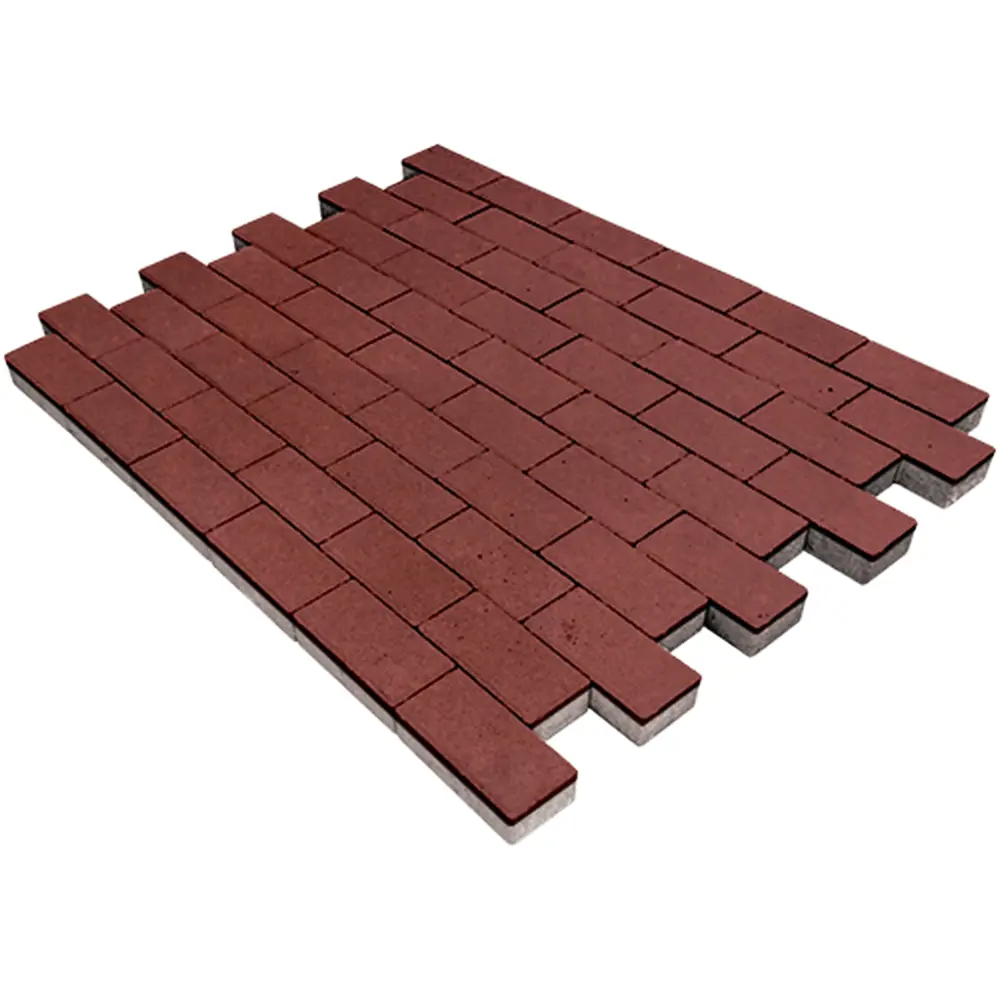 Плитка тротуарная прямоугольная Лайн 200x100x40 мм красный Santreyd STLM-2074576 - Вид №1