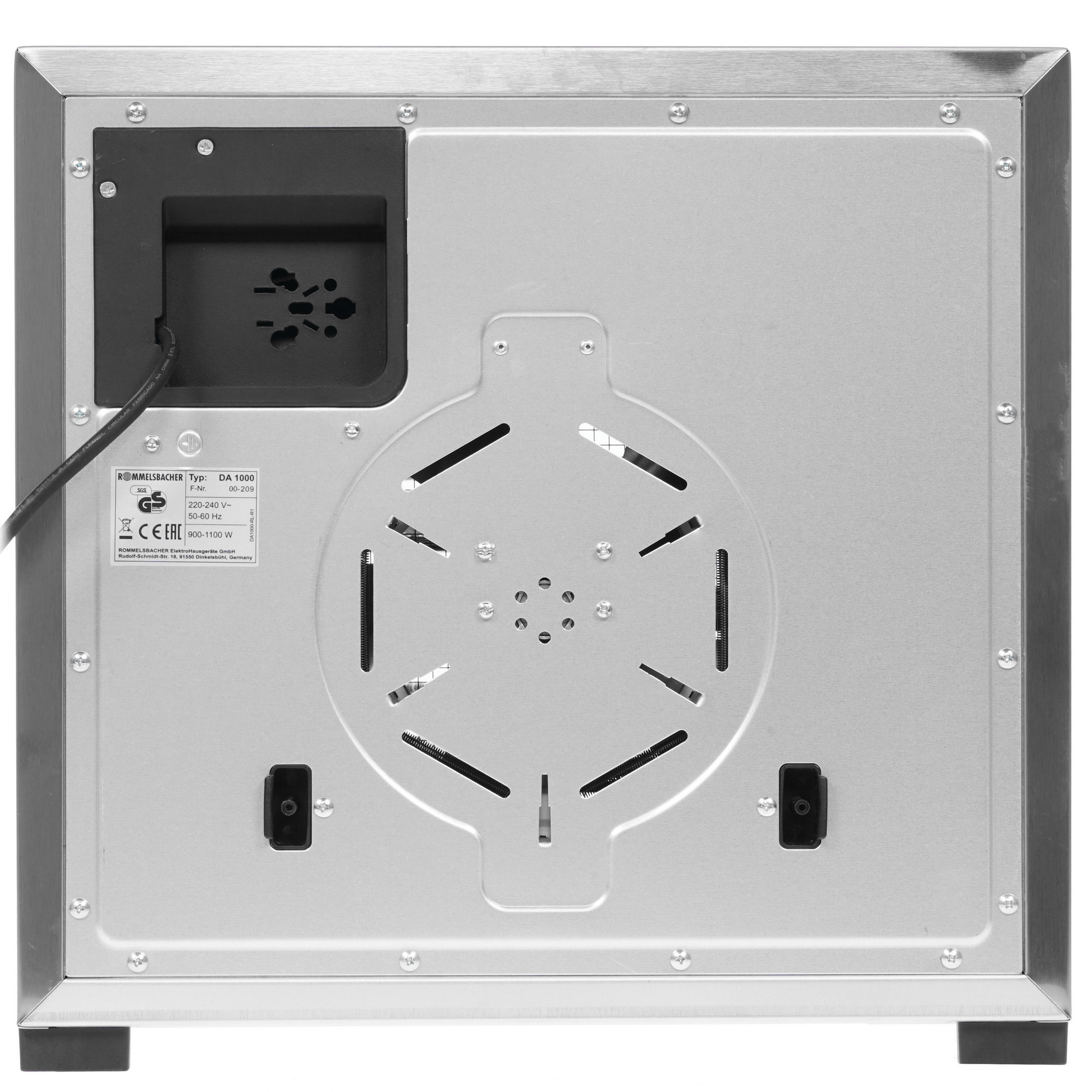 8159731 Сушилка для овощей и фруктов Rommelsbacher DA 1000 серебристый STDN-0028990 - Вид №5