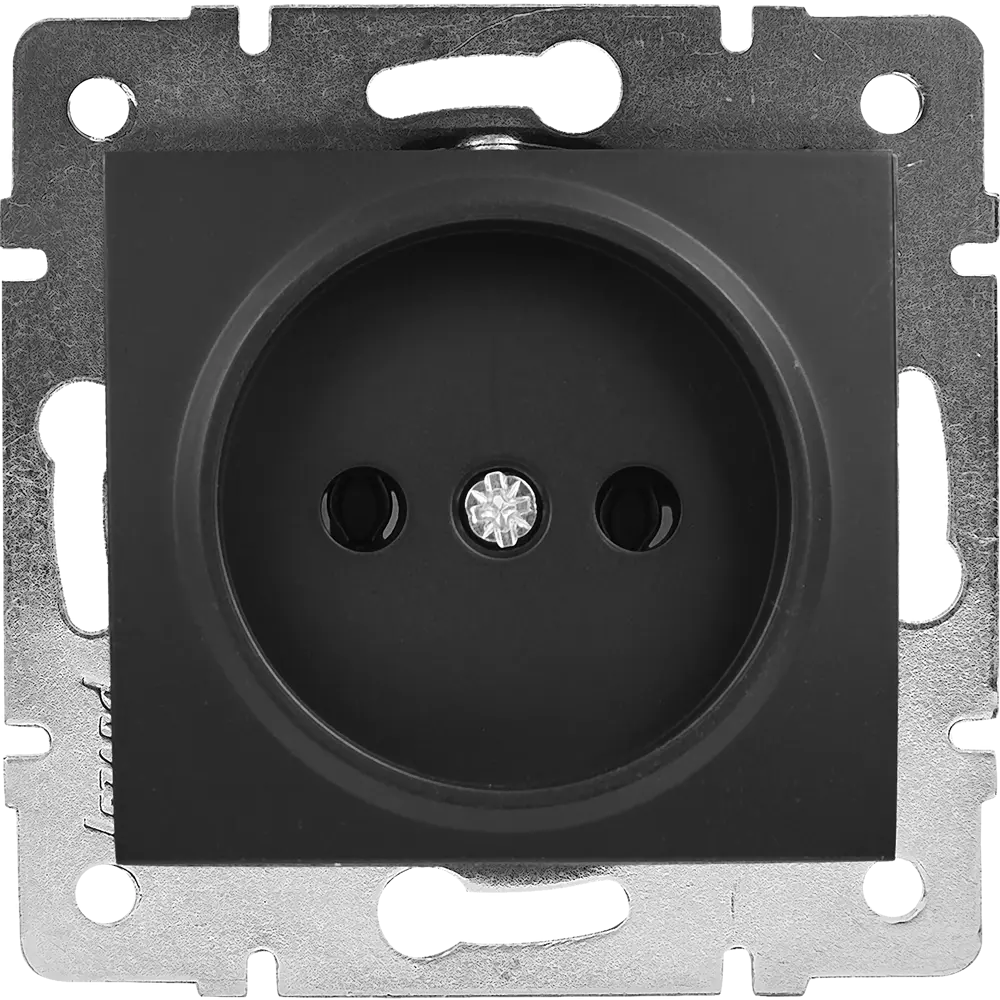 Розетка Lezard Karina без заземления цвет черный бархат STLM-2040995