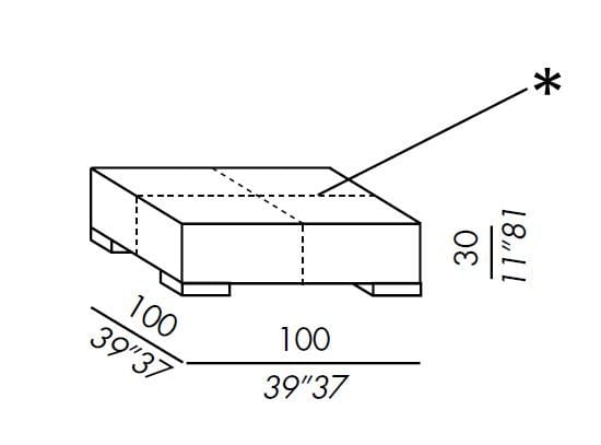 Кожаный квадратный пуф Meridiani BRONS ARCH-00127944 - Вид №5