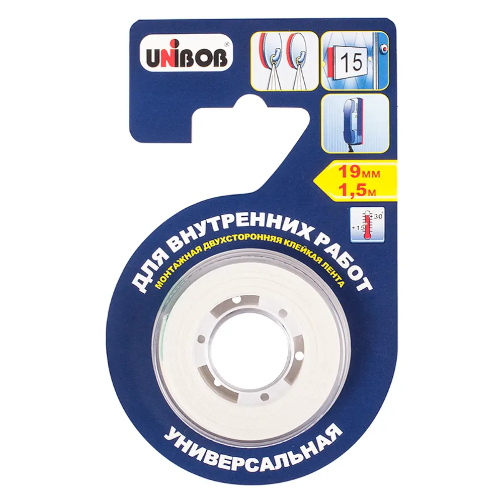 Лента универсальная для внутренних работ Unibob, 19 мм х 1.5 м STLM-2075669 - Вид №1