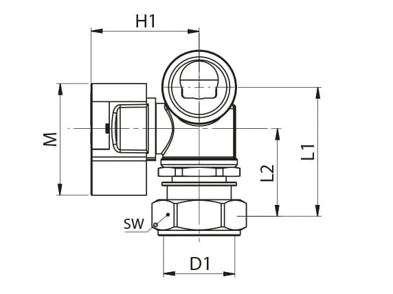 Запорный клапан с гнездом давления и предохранительной ручкой версия 90 ° справа TECO G2 Punto Orange® ARCH-00059930 - Вид №3