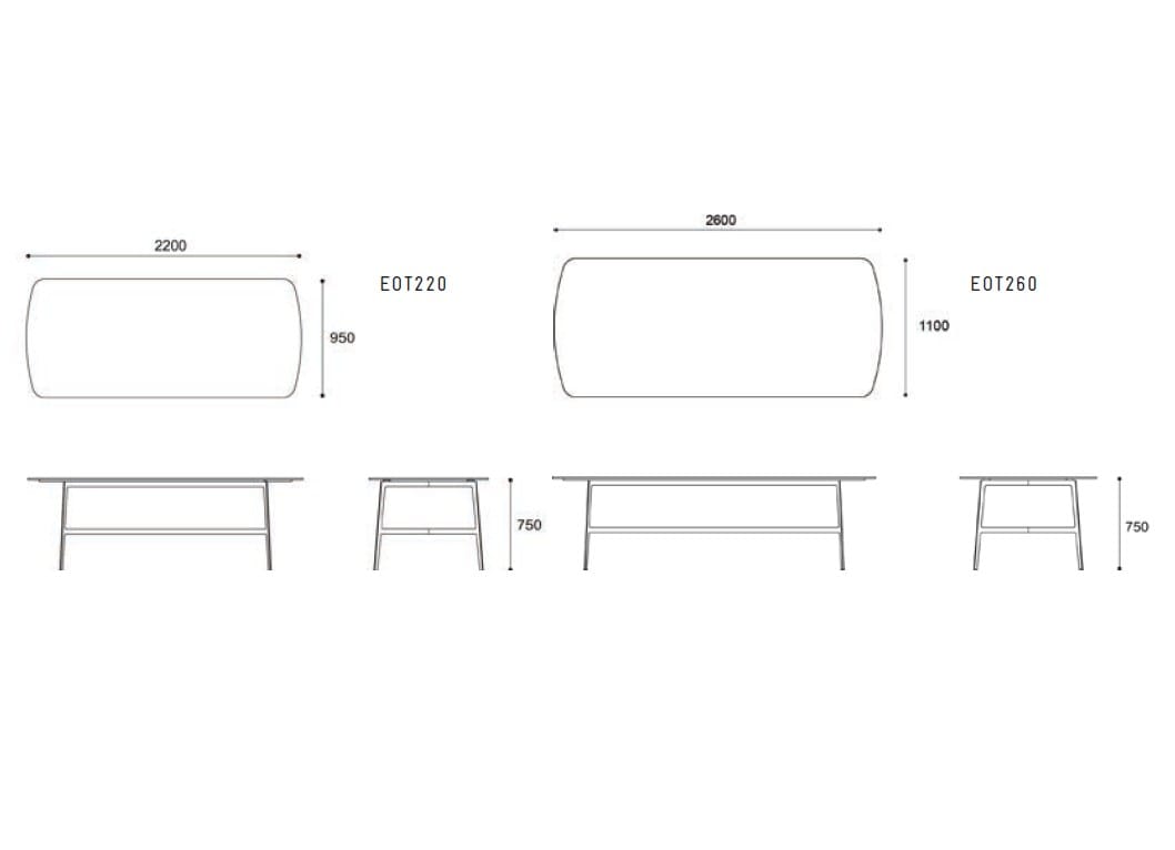 Прямоугольный стол с столешницей HPL или термообработанным ясенем SP01 ARCH-00094399 - Вид №11