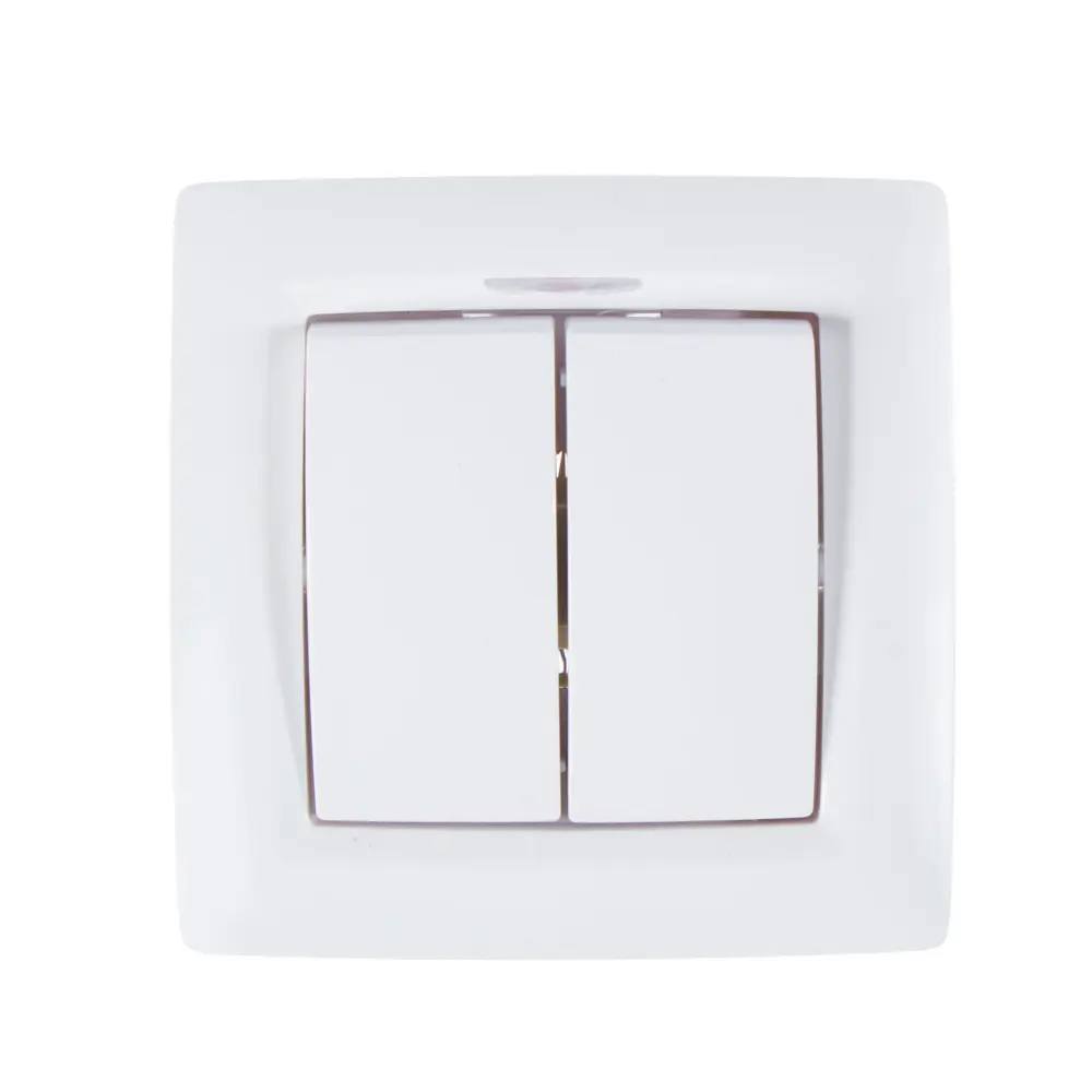 Выключатель Reone 2 клавиши с подсветкой цвет белый STLM-2141096