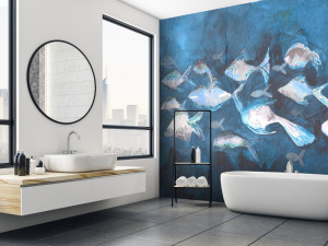 Обои из стекловолокна для ванной комнаты