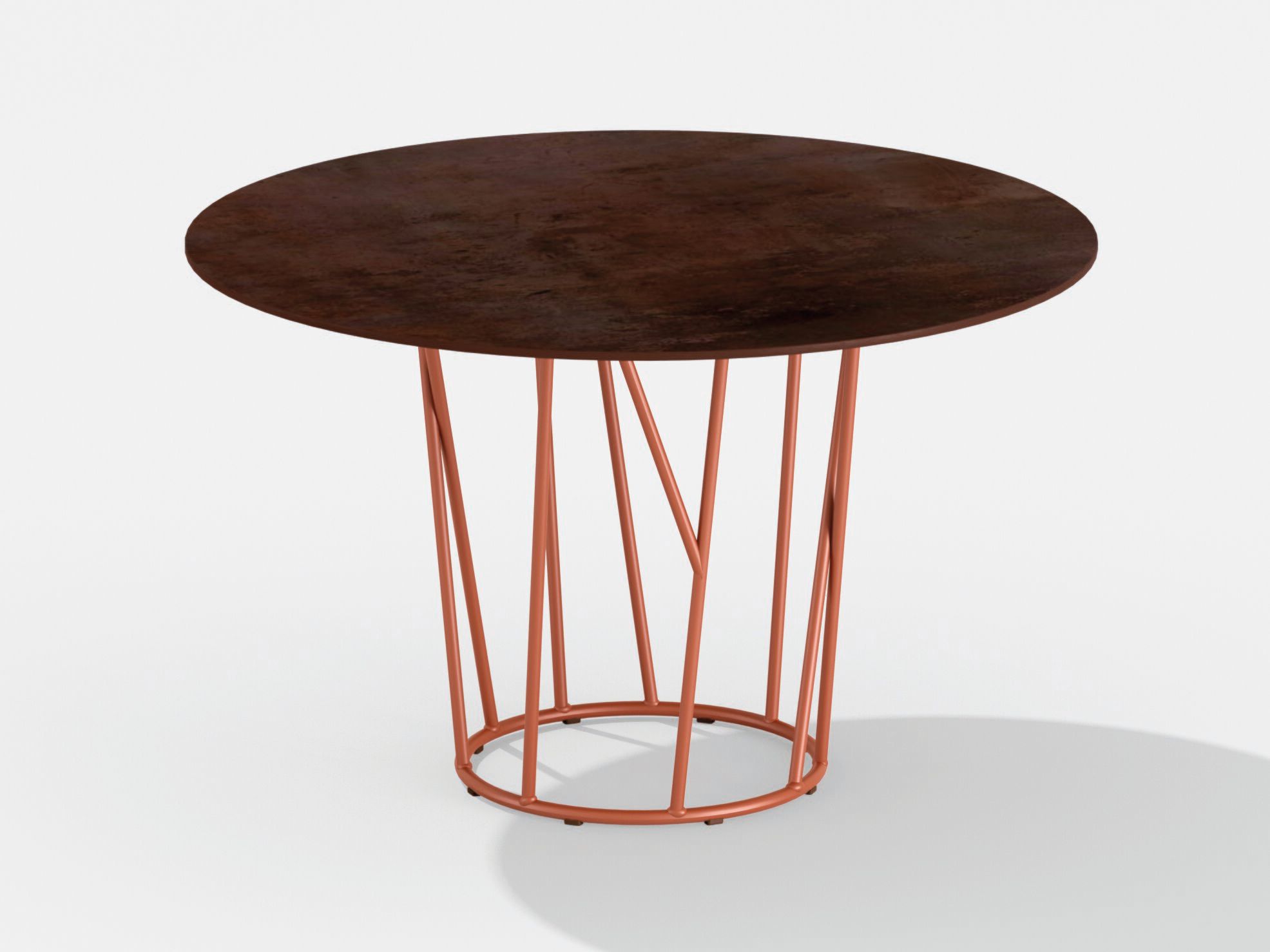 Окрашенный алюминиевый круглый стол с керамогранитной столешницей FAST ARCH-00021202