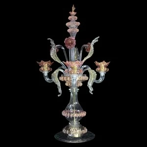 1298 ORIGINALMURANOGLASS Настольная лампа Фламбо Ка Манцони на 3 лампочки - Flambeau - Венецианская Venetian - муранское стекло  см