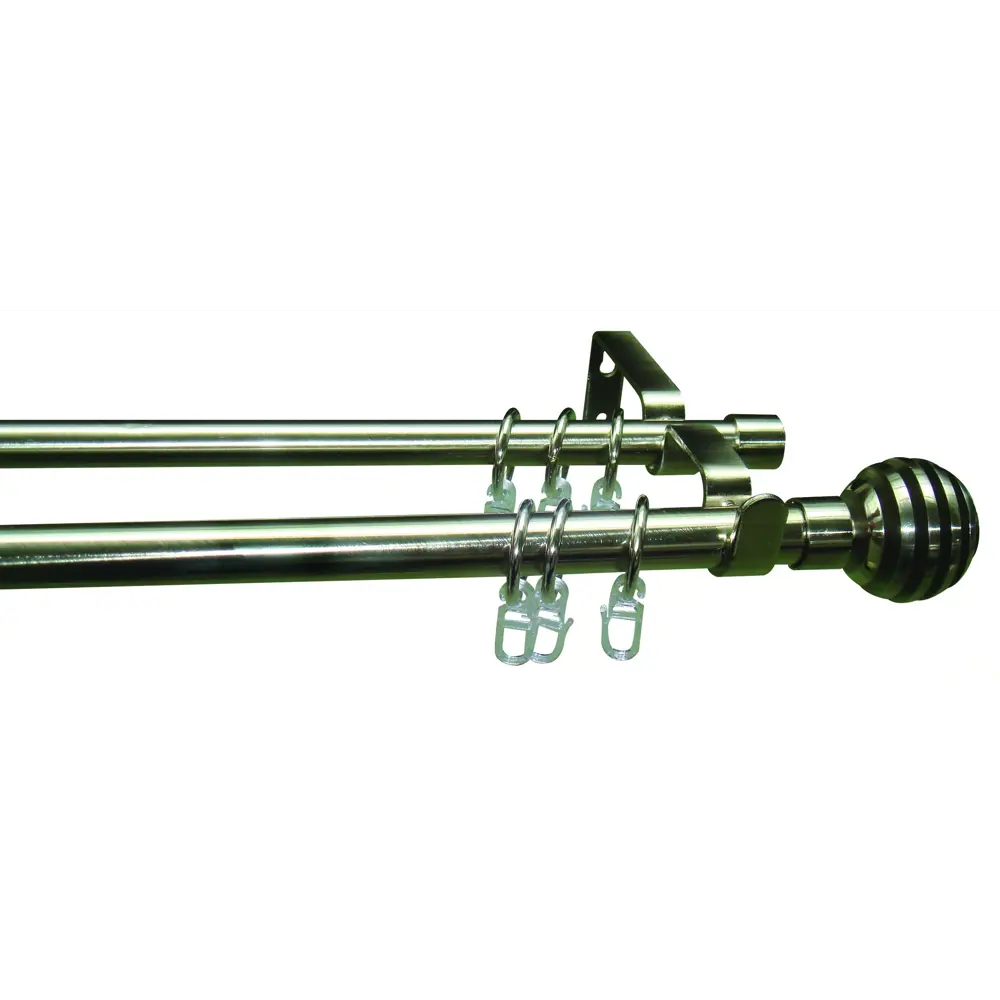 Карниз двухрядный Inspire раздвижной Диско 160-300 см цвет никель STLM-2061703
