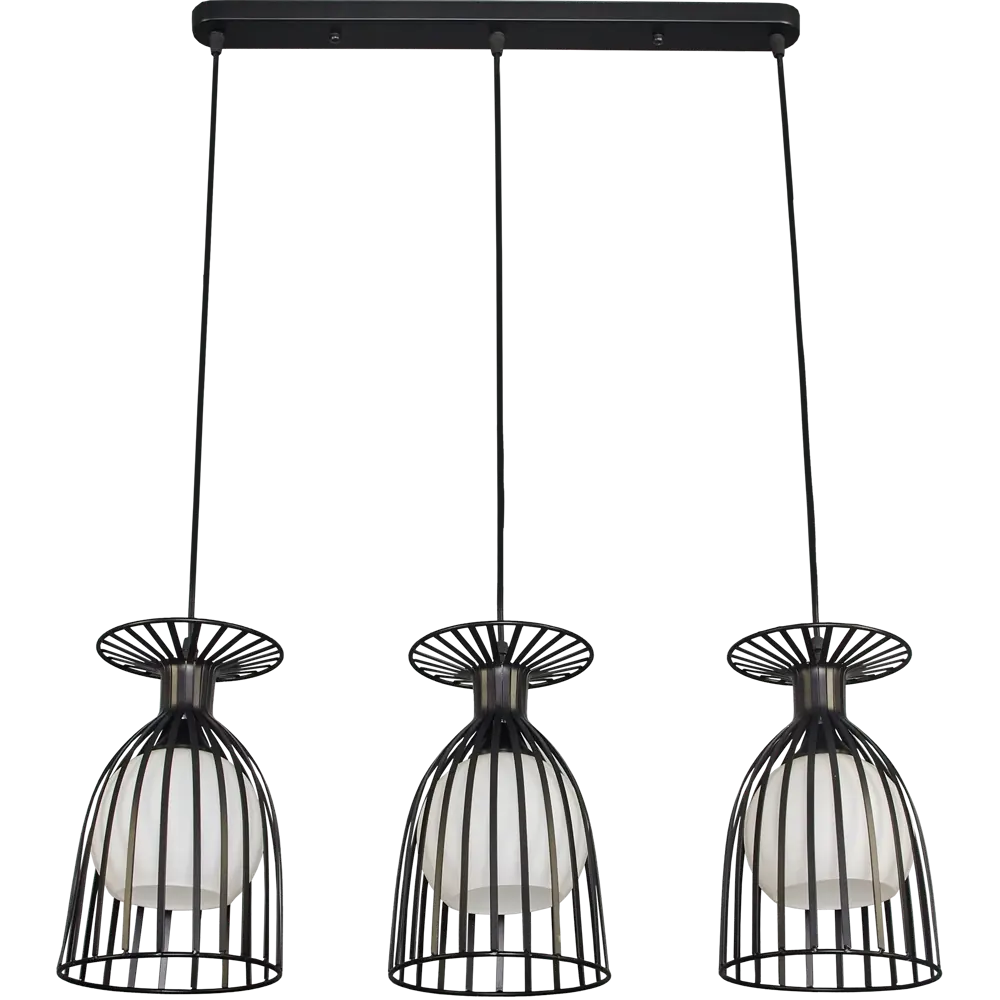 Люстра Лоск 3xE14x40 Вт, металл/стекло, цвет чёрный/белый/темное дерево MW-Light STLM-2205771 - Вид №2