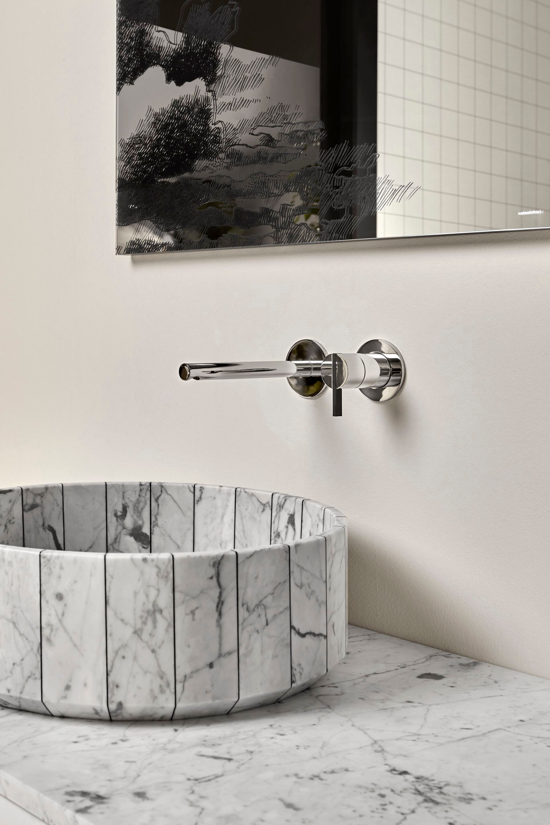 Настенный смеситель для раковины из нержавеющей стали с 2 отверстиями Antoniolupi ESSENTIA ARCH-00149208 - Вид №1