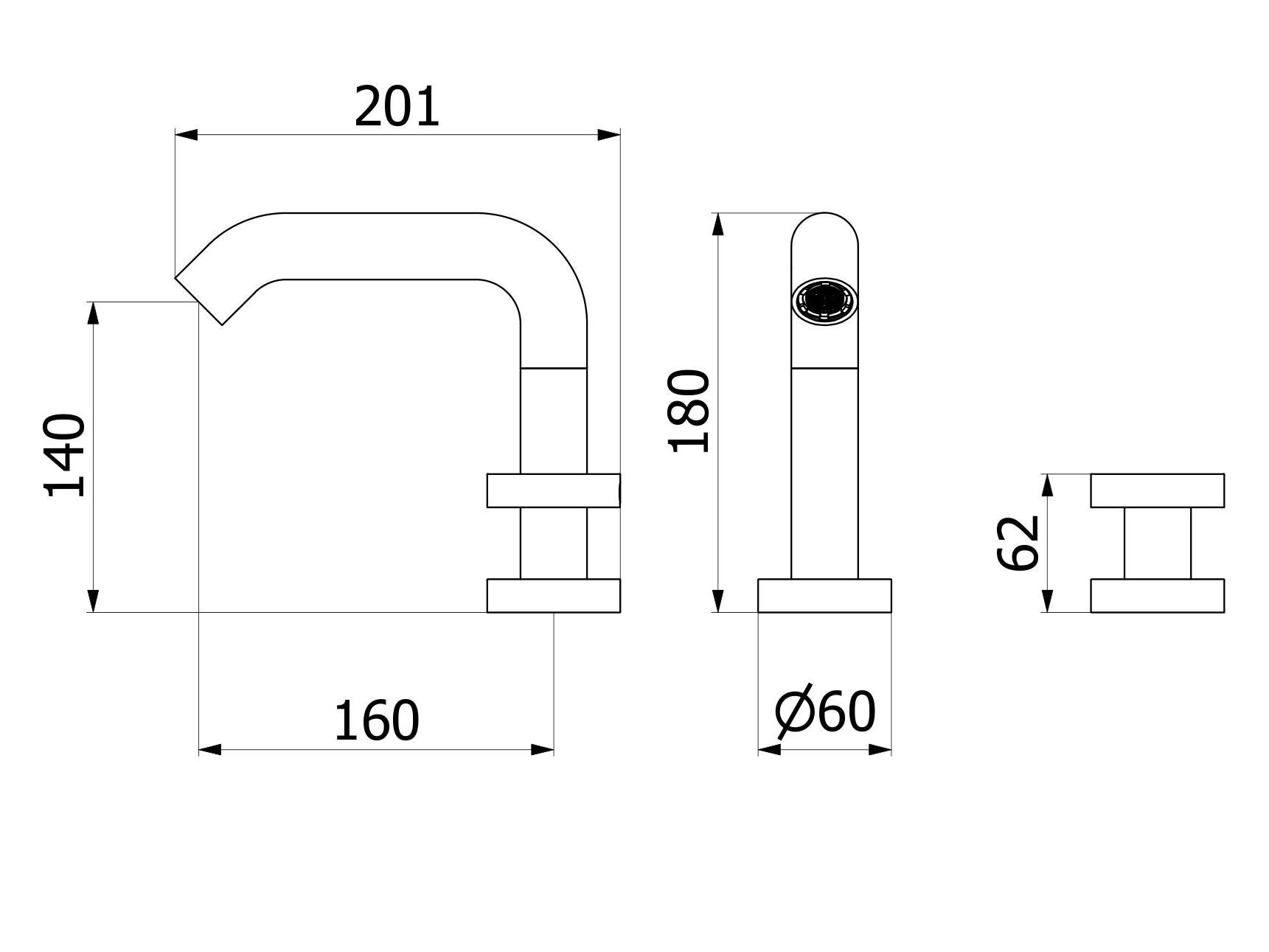 Смеситель для раковины из нержавеющей стали с 2 отверстиями IB ARCH-00017970 - Вид №2