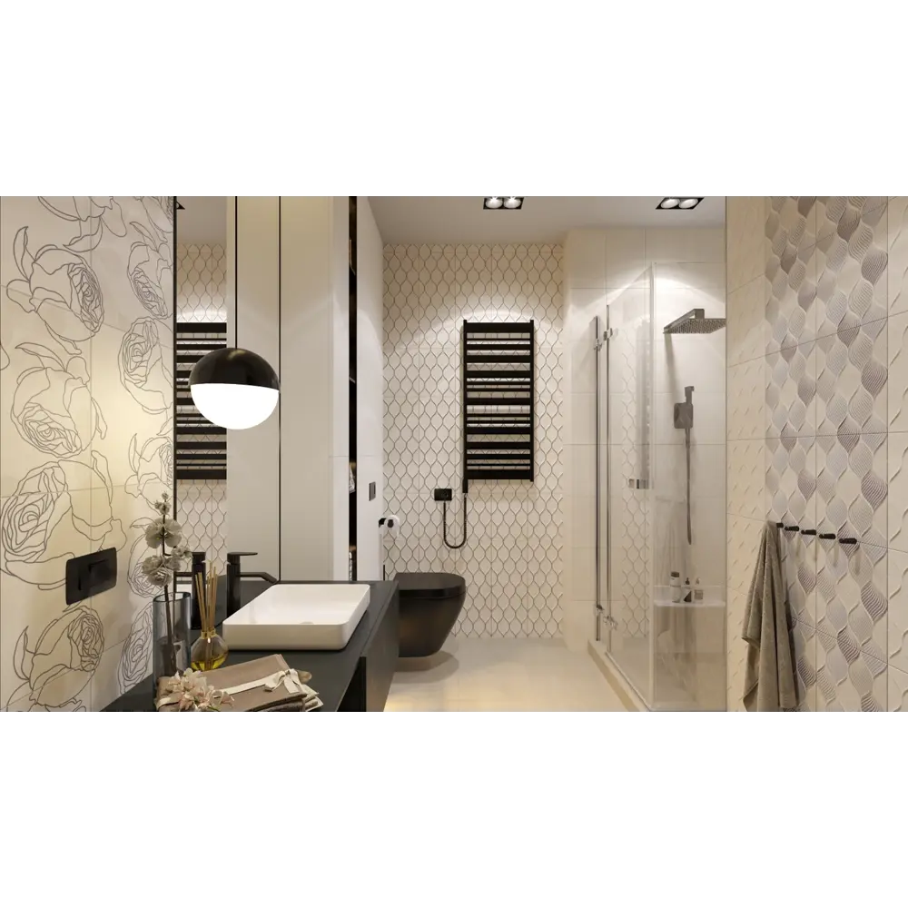 Декор настенный Изольда №1 25x33 см цвет светло-бежевый Golden Tile STLM-2125716 - Вид №3