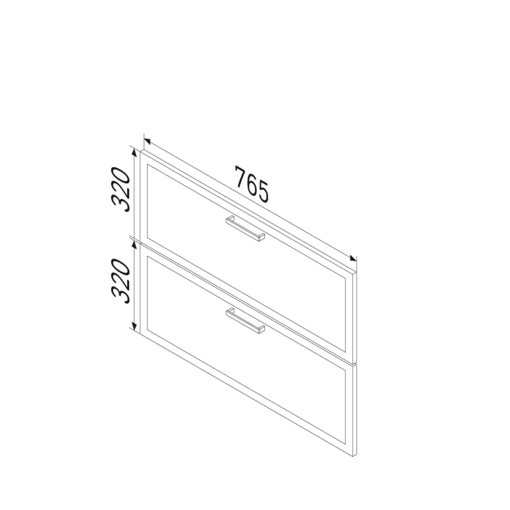 Комплект фасадов для тумбы AM.PM Force M9FFFM0802GM 33x76.5 см МДФ цвет серый 2 шт STLM-2053389 - Вид №4