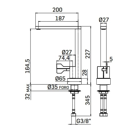 Смеситель для кухни с поворотным изливом Mamoli Castiglioni ARCH-00104802 - Вид №2