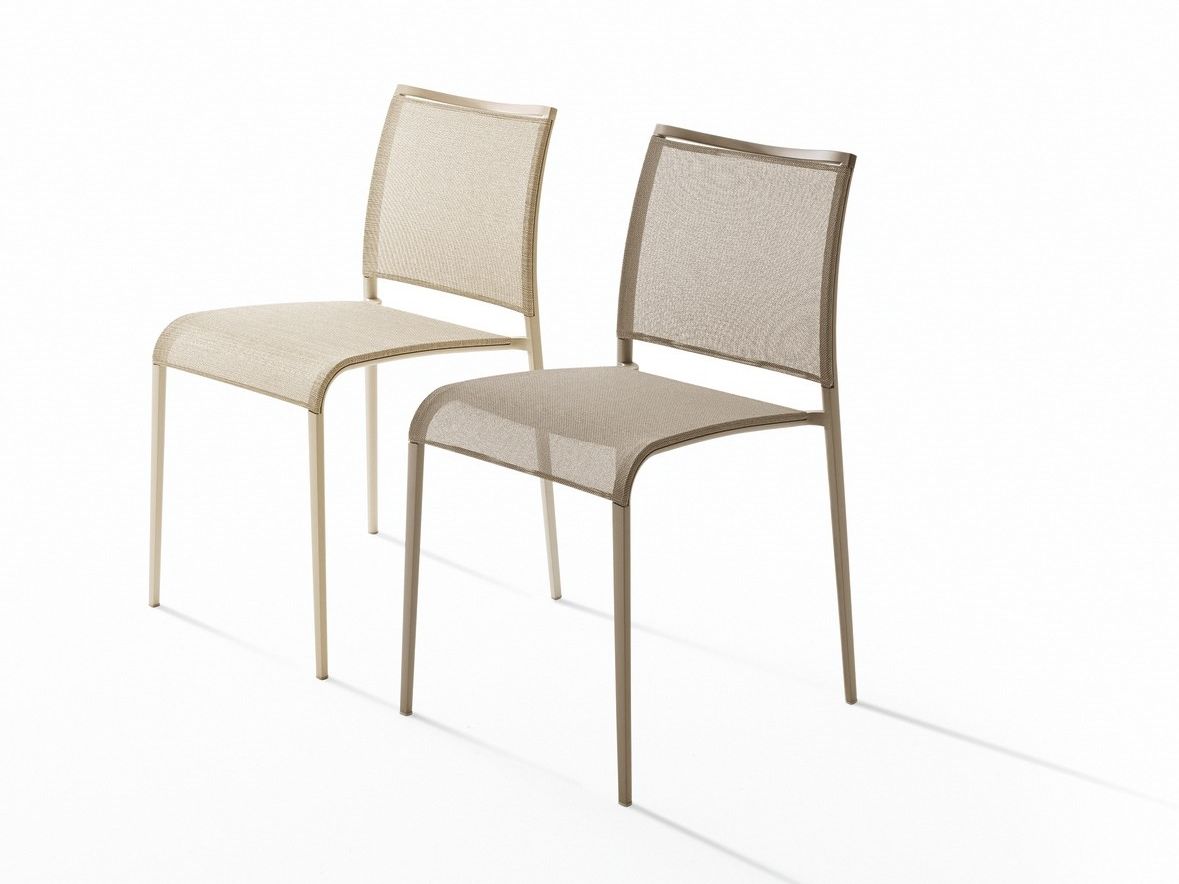 Штабелируемый садовый стул из полиэстера Desalto песок ARCH-00151213 - Вид №1