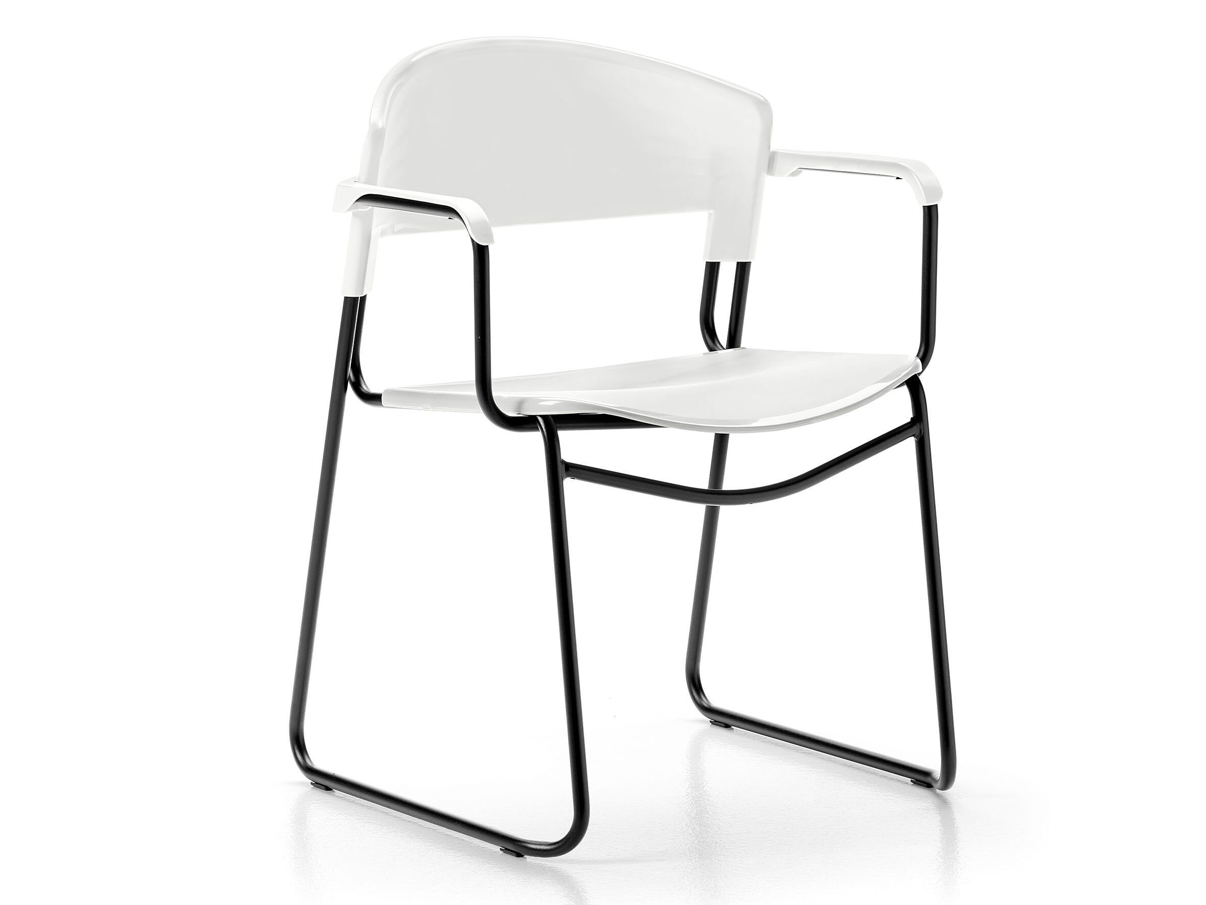 Штабелируемое кресло с подлокотниками из Biogreen® и стали BBB AGAIN ARCH-00033250 - Вид №1