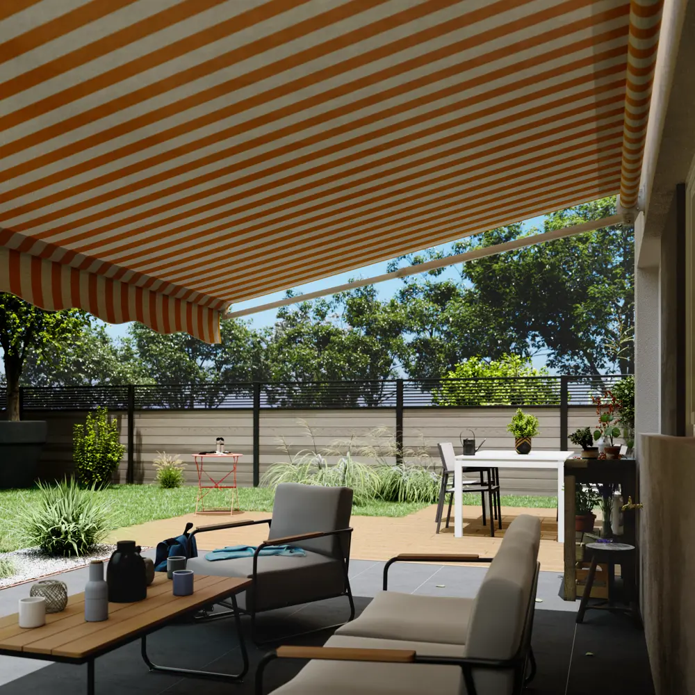 Маркиза механическая,3x2 м, цвет белые и желтые полосы Santreyd STLM-2193304 - Вид №11