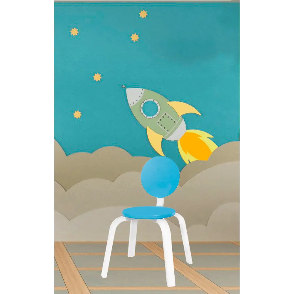 Стул детский Ромашка 25x50.9x25 см дерево цвет бело-голубой Santreyd STLM-2003057 - Вид №2