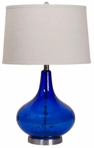 Лампа настольная Lembrick AQ-G8D GARDA DECOR ВАЗА 033820 Прозрачный;серебро;синий