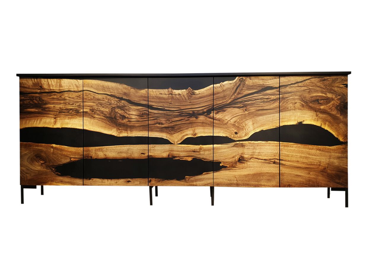 Шкаф из орехового дерева и смолы с распашными дверями Legnor LEG2408756 ARCH-00108510