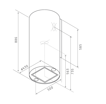 1106583 Вытяжка пристенная Jetair PIPE BL/A/43 черный STDN-0142219 - Вид №9
