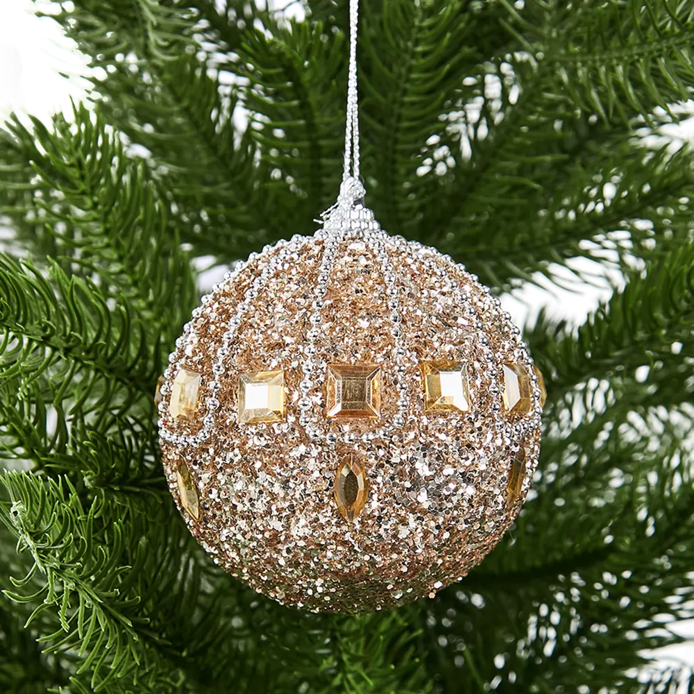 Елочный шар KREAFORTA с золотым блеском ø8 см 89420667 STLM-1581719