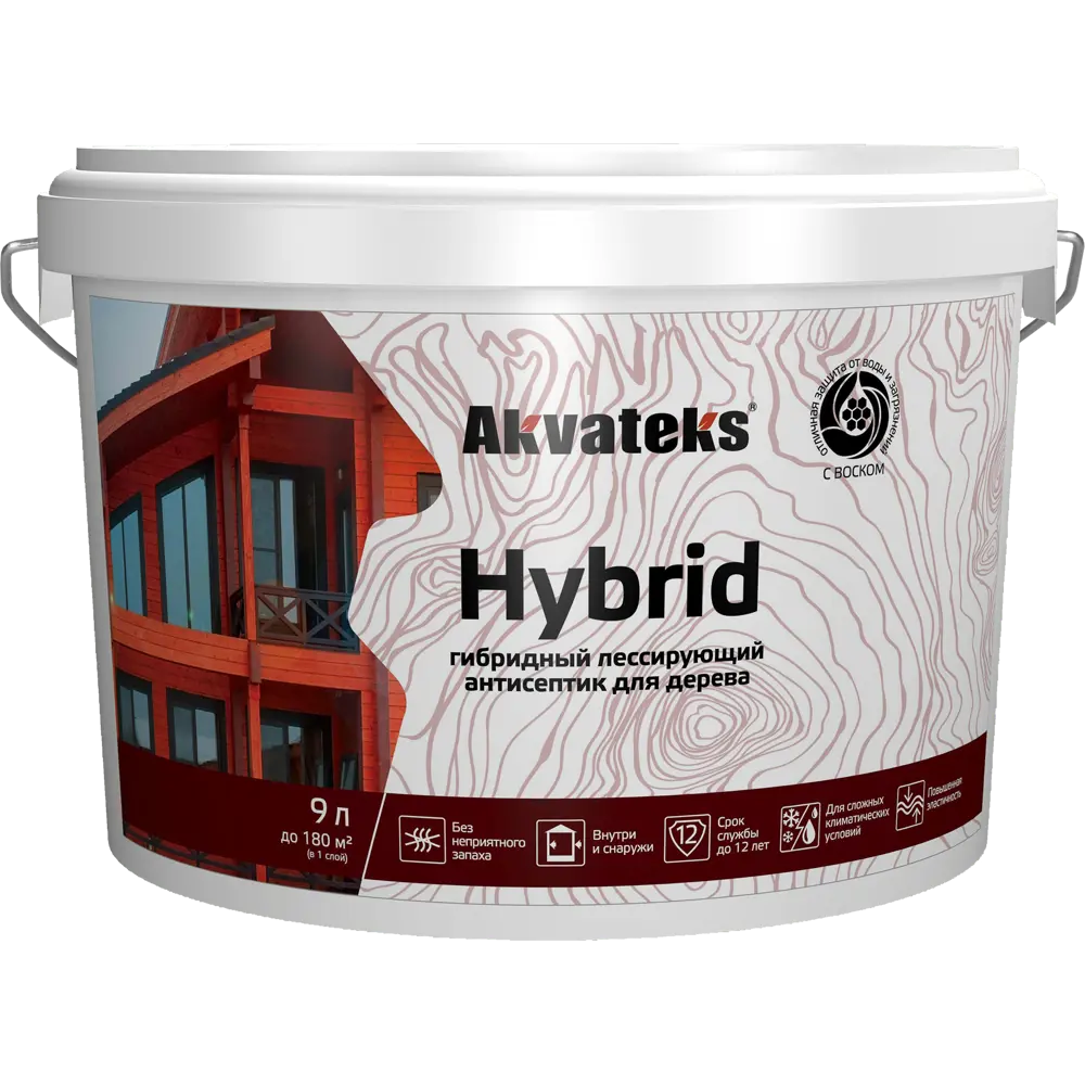 АКВАТЕКС Hybrid - гибридный антисептик для дерева с колеровкой 9 л 86364514 STLM-0068158 - Вид №1