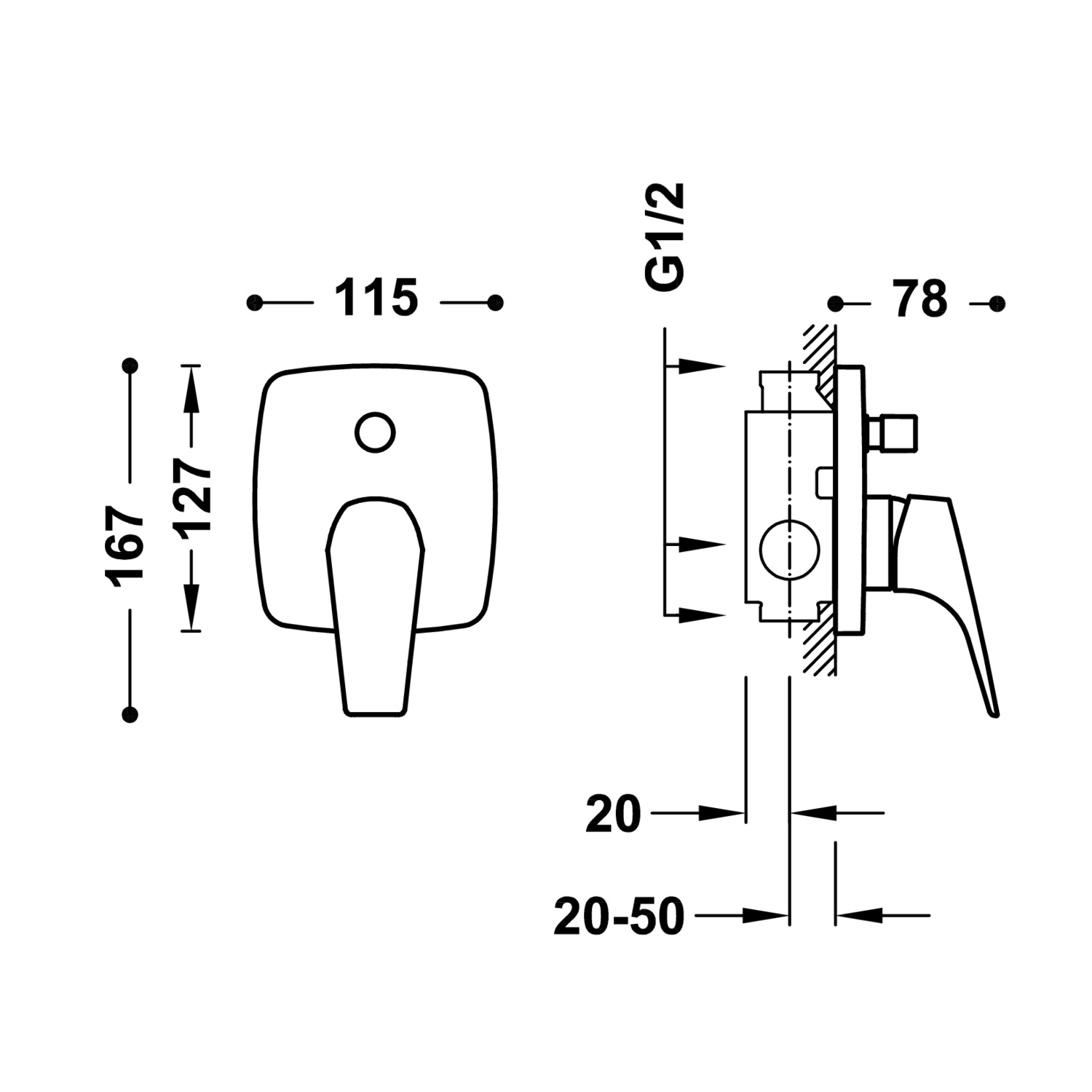 CANIGÓ 2-ходовой смеситель для ванны и душа с одной ручкой-21718001 TRES Canigo - Вид №1