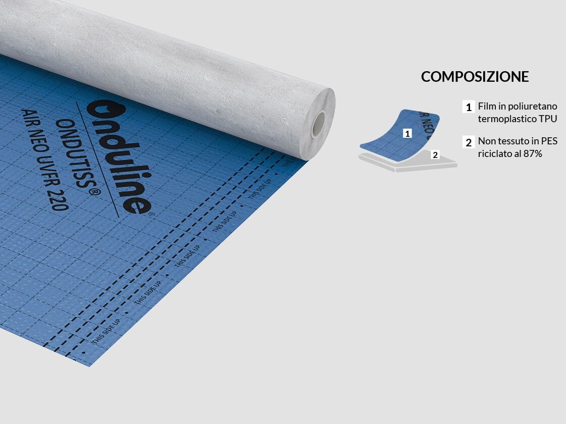 Паровая дышащая мембрана из полиуретановой пленки и полиэфирной ткани ONDULINE ITALIA ONDUTISS ARCH-00035884 - Вид №2