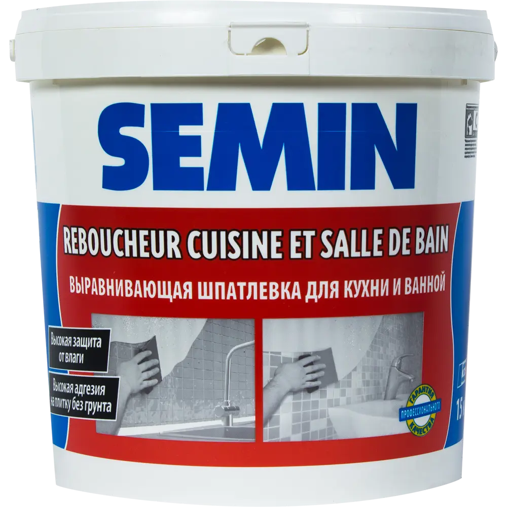 Шпаклёвка влагостойкая выравнивающая Semin 15 кг STLM-2045363