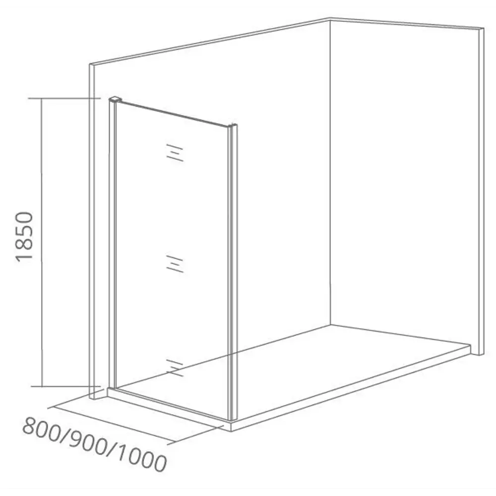 Душевая перегородка Makiato SP-100-C-В, 185x100 см черный профиль прозрачное стекло Santreyd STLM-2076440 - Вид №5
