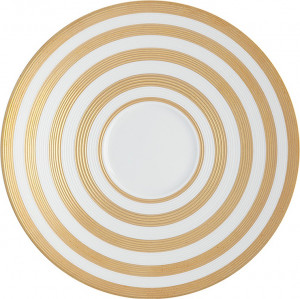 10588984 JL Coquet Чашка для завтрака с блюдцем 400мл "Хемисфер" (золотой)/"Хемисфер.Узкие полосы" (золотые) Фарфор