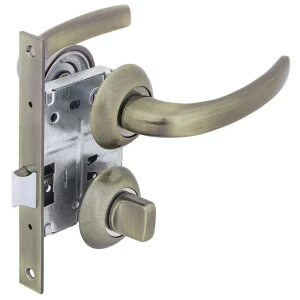 Дверные ручки Фабрика Замков 07L 170 BK с запиранием алюминий гальваническое покрытие цвет античная бронза