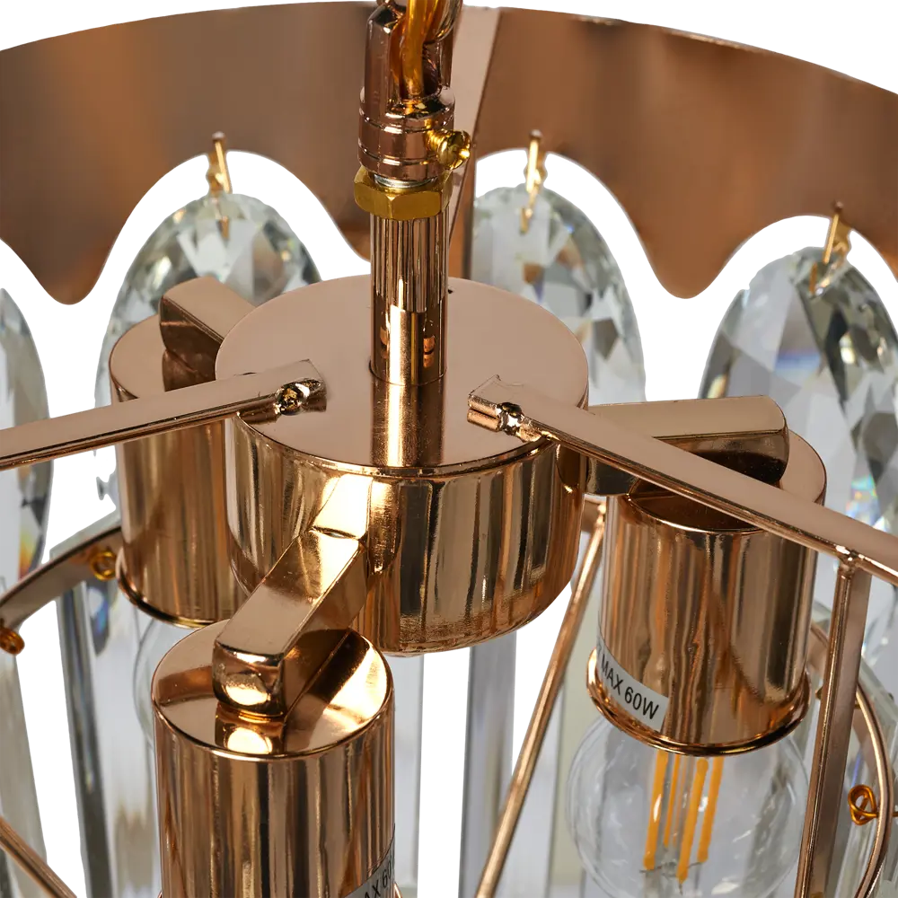 Люстра каскадная хрустальная подвесная Wink Адель E1917/3, 3 лампы, 9 м², цвет золотистый STLM-2067853 - Вид №8