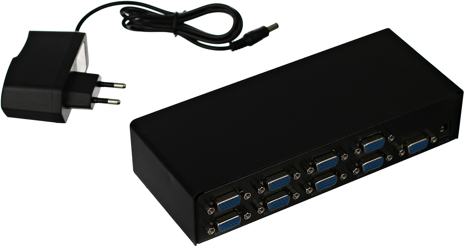 VDS8017 Разветвитель vga 1->8-port (vga15m+8vga15f)+б.п. <> VCOM Santreyd  - Вид №1