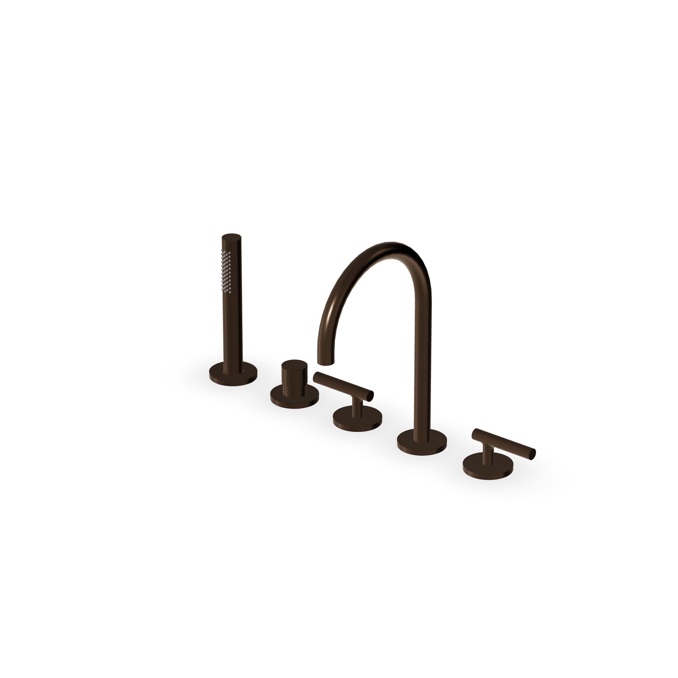 Смеситель для ванны с 5 отверстиями и ручным душем Zucchetti Pan S ARCH-00096596 - Вид №14