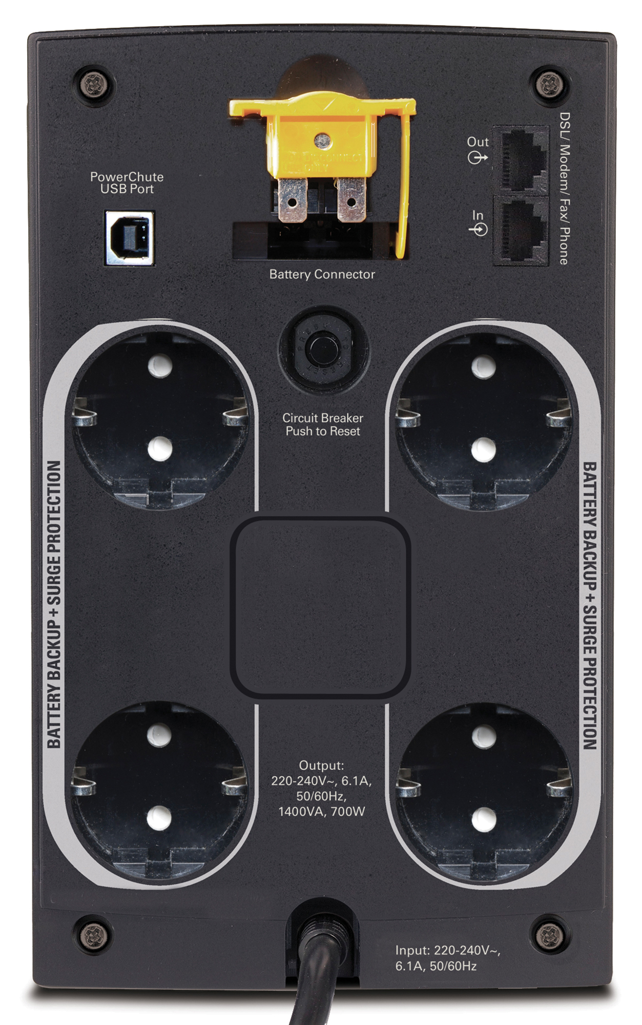 BX1400U-GR back-ups 1400va, 230v, avr, schuko sockets APC Santreyd  - Вид №1