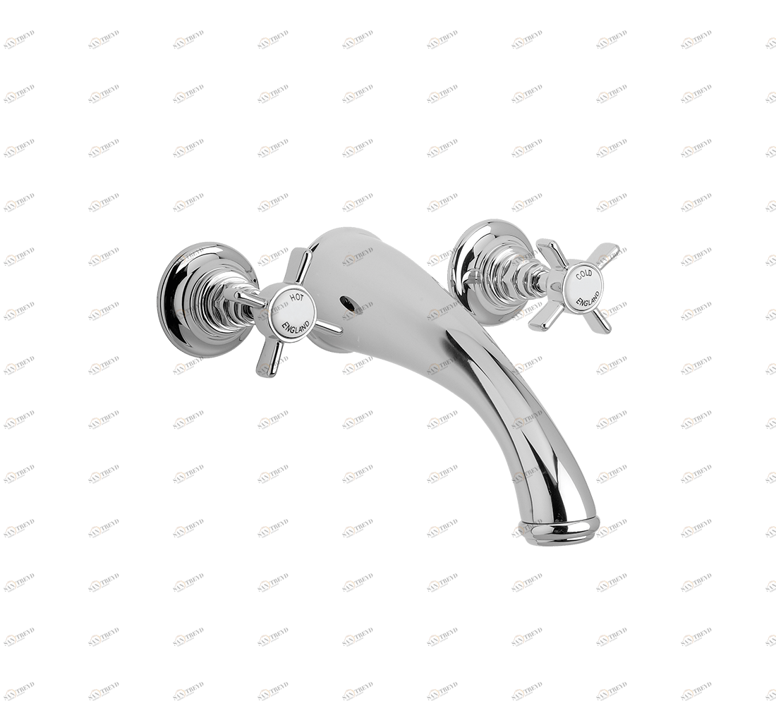 Gentry Home Смеситель для раковины Style на три отверстия с всплывающей пастой Ascot Хром GH102849 