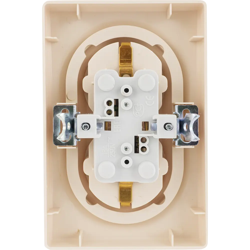 ONEKEYELECTRO Florence - двойная розетка с заземлением в бежевом цвете 82126984 STLM-0019869 - Вид №2