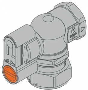 TECO Клапан с накидной гайкой для двухтрубных счетчиков газа G2 punto arancio