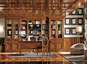 Martini Interiors Настенный книжный шкаф из вишневого дерева на заказ Torino