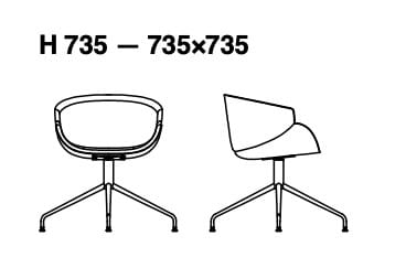 Тканевый стул с подлокотниками B-LINE BIX ARCH-00112145 - Вид №2
