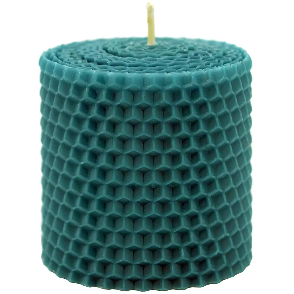 Свеча вощинная цилиндр бирюза 6x6.5 см EVIS STLM-2115953