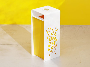 Корзина для мусора из оцинкованной стали с пепельницей