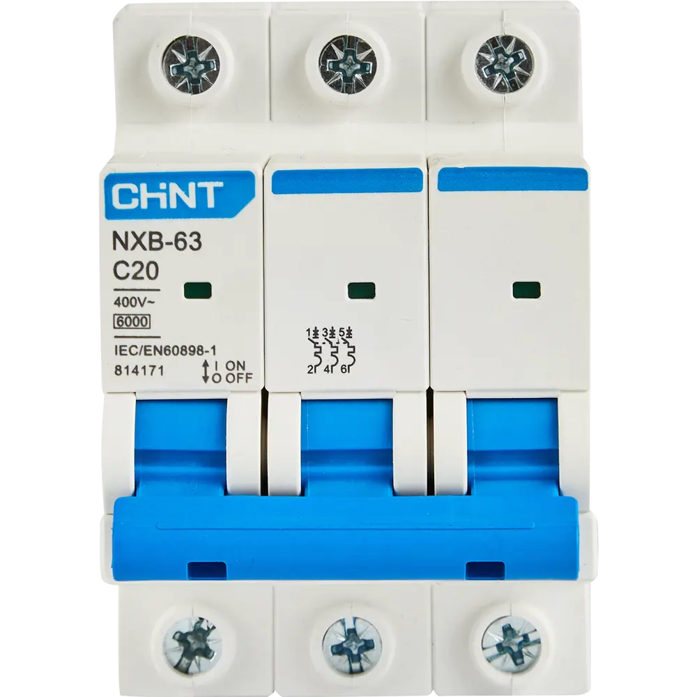 Автоматический выключатель CHINT NXB-63 3P C20 А 6 кА STLM-2095602 - Вид №1